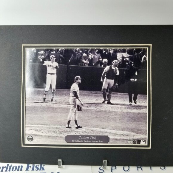 Vintage Lot Red Sox Carlton Fisk 27 Folder WEEI Go Pudge Sign Steiner Print - Picture 2 of 8